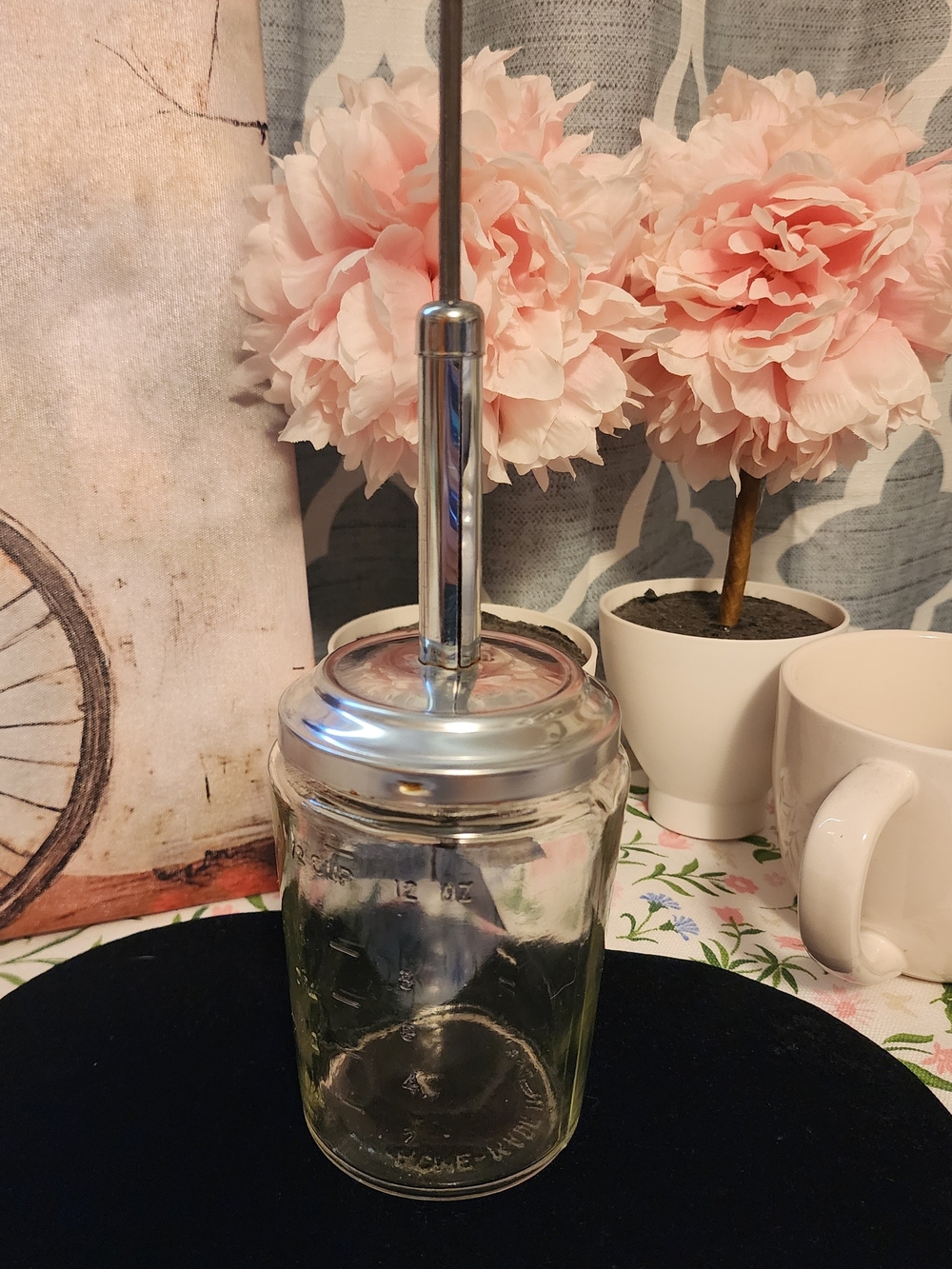 ACME Glass Nut Chopper with Silver Plunger